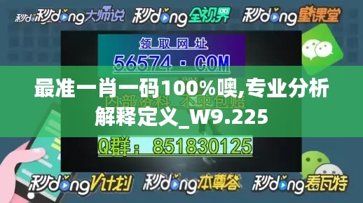 最准一肖一码100%噢,专业分析解释定义_W9.225