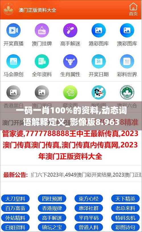 一码一肖100%的资料,动态词语解释定义_影像版8.963