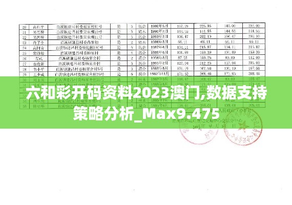 六和彩开码资料2023澳门,数据支持策略分析_Max9.475