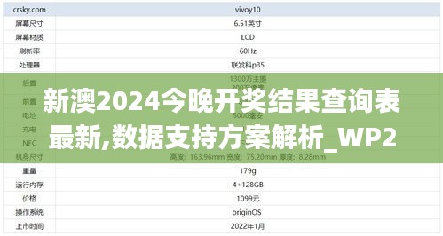 新澳2024今晚开奖结果查询表最新,数据支持方案解析_WP2.422