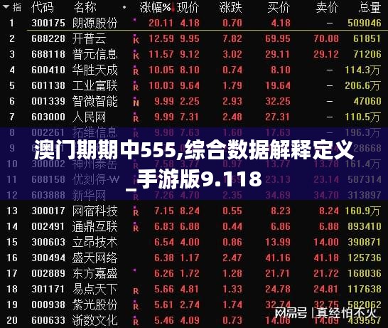 澳门期期中555,综合数据解释定义_手游版9.118