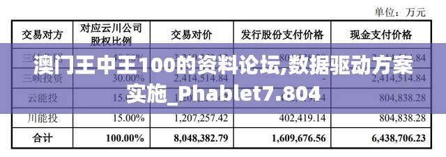 澳门王中王100的资料论坛,数据驱动方案实施_Phablet7.804