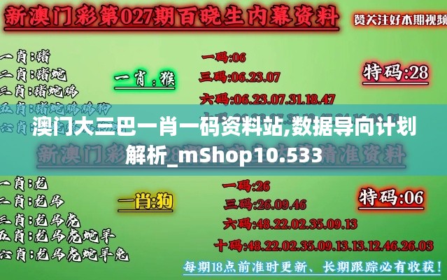 澳门大三巴一肖一码资料站,数据导向计划解析_mShop10.533