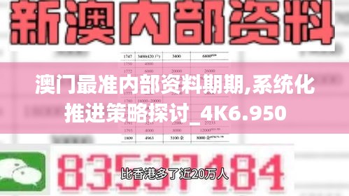 澳门最准内部资料期期,系统化推进策略探讨_4K6.950