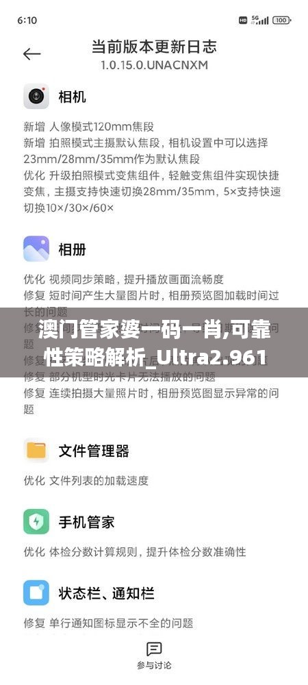 澳门管家婆一码一肖,可靠性策略解析_Ultra2.961