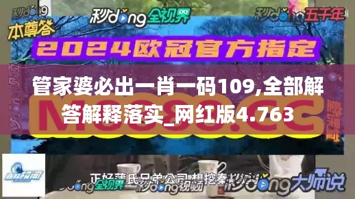 管家婆必出一肖一码109,全部解答解释落实_网红版4.763