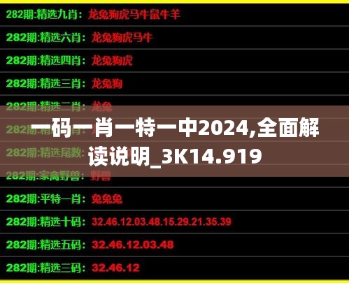 一码一肖一特一中2024,全面解读说明_3K14.919