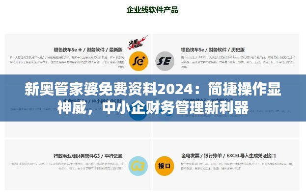 新奥管家婆免费资料2024：简捷操作显神威，中小企财务管理新利器