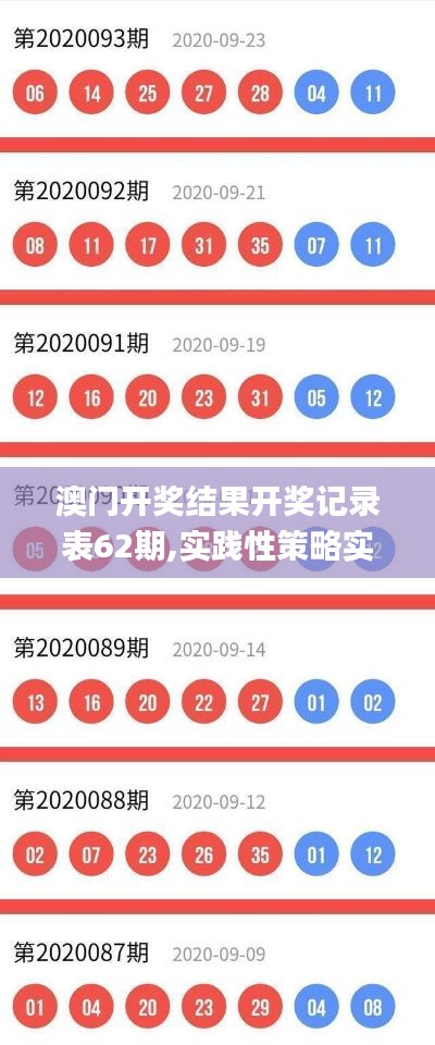 澳门开奖结果开奖记录表62期,实践性策略实施_10DM6.650