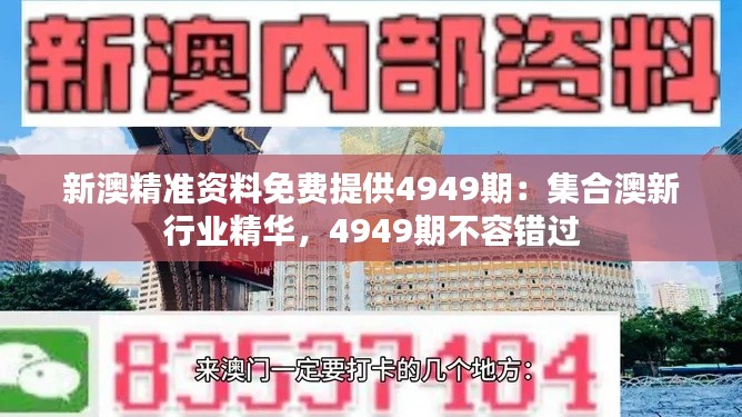 新澳精准资料免费提供4949期：集合澳新行业精华，4949期不容错过