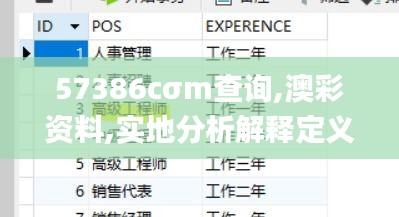 57386cσm查询,澳彩资料,实地分析解释定义_探索版2.641