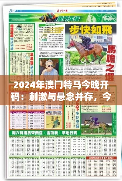 2024年澳门特马今晚开码：刺激与悬念并存，今夜澳门不眠城