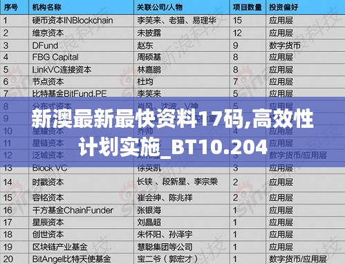 新澳最新最快资料17码,高效性计划实施_BT10.204