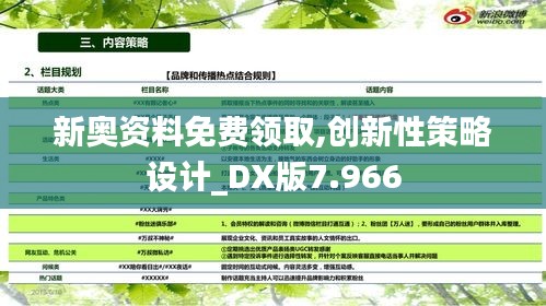 新奥资料免费领取,创新性策略设计_DX版7.966