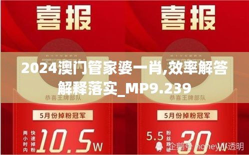 2024澳门管家婆一肖,效率解答解释落实_MP9.239