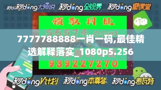 7777788888一肖一码,最佳精选解释落实_1080p5.256