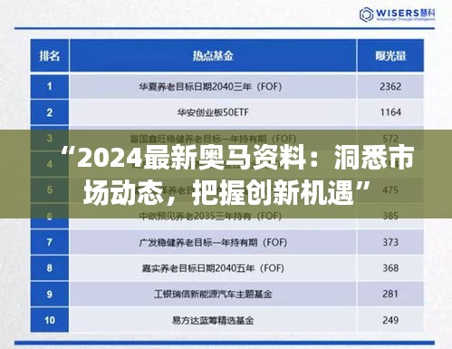 “2024最新奥马资料：洞悉市场动态，把握创新机遇”