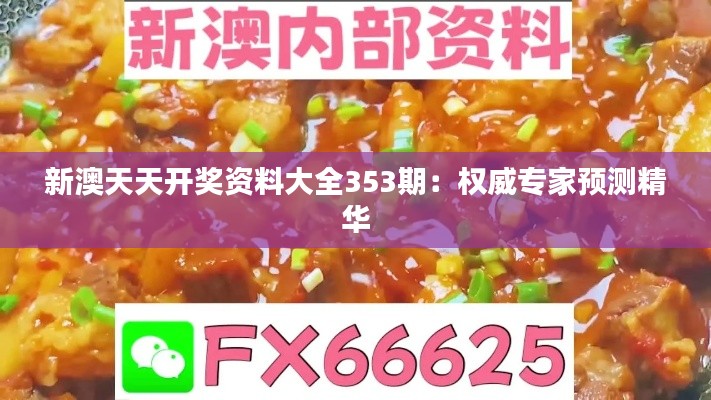 新澳天天开奖资料大全353期：权威专家预测精华